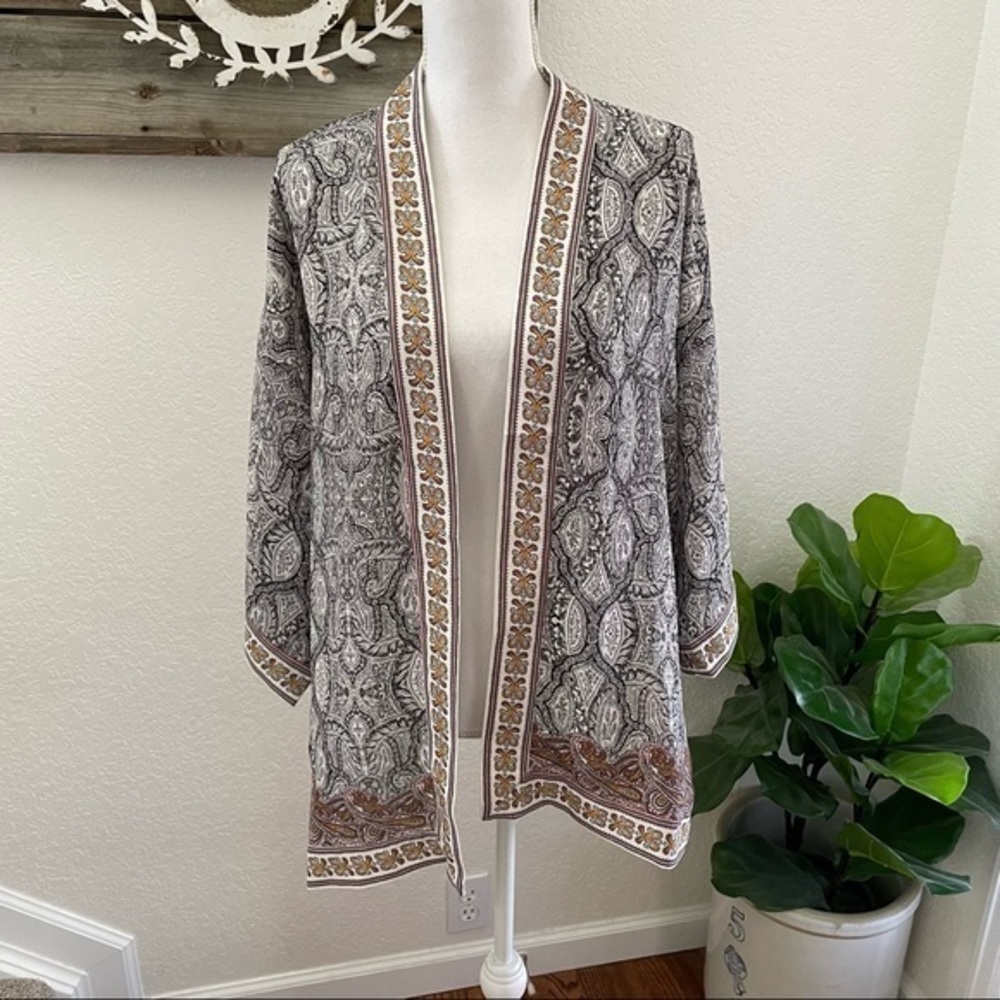 Max Studio draped kimono cover up size M NWT